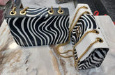 Black-white synthetic sling bags combo, trendy animal print for women & girls, 2 compartments each
